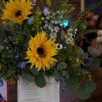sunflowers in a box